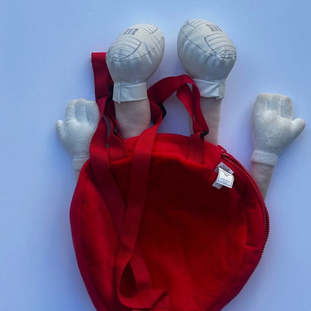 M&M's World Red M&M Plush Character Backpack Kids Novelty Bag Red 2009